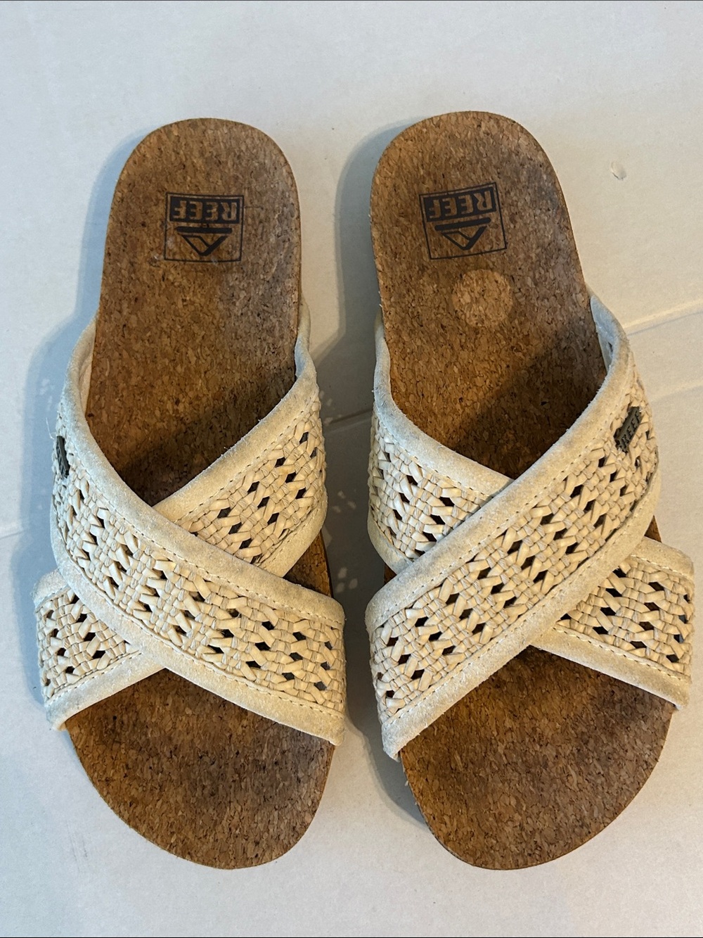 REEF WOMENS CUSHION WOVEN BLOOM SLIDE SANDAL SZ 7.5 - Picture 1 of 6